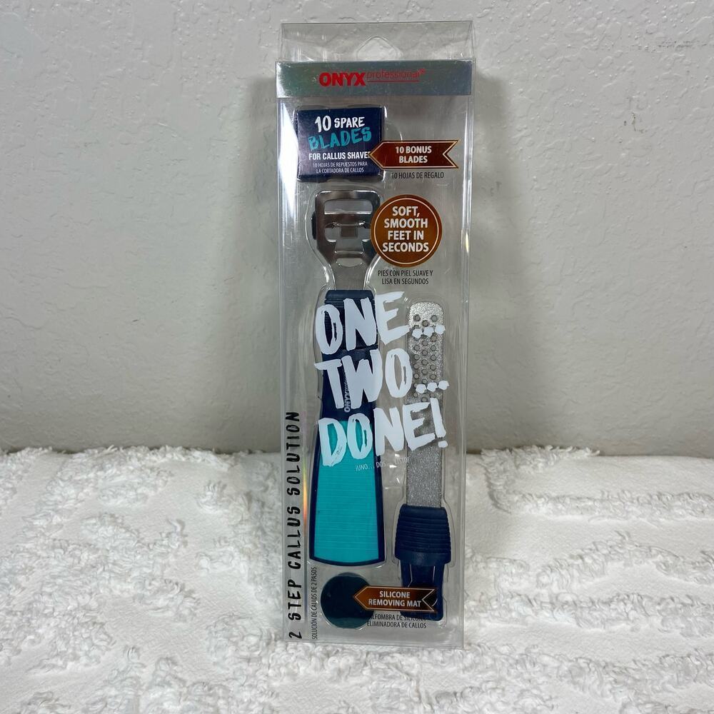 ONYX PROFESSIONAL 2 Step Callus Solution One Two....Done 10 Extra Blades